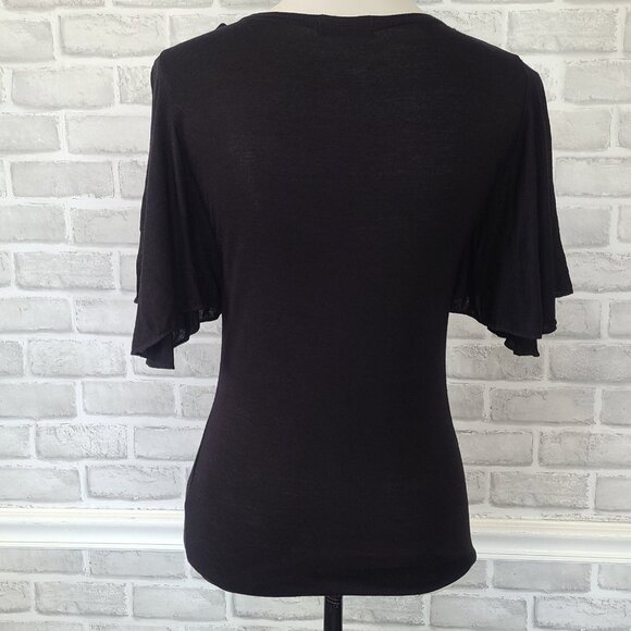 Spiral Direct Cry of the Wolf Black Tshirt Goth Gringe Edgy Medium Bat Sleeve - Picture 2 of 9